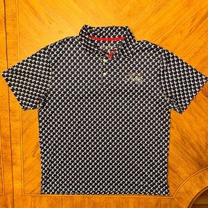 Barstool Golf Polo Shirt Mens Size Large Blue ‘Ain’t No Hobby’ Geometric